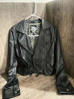 Tres Bien Black Leather Biker Jacket